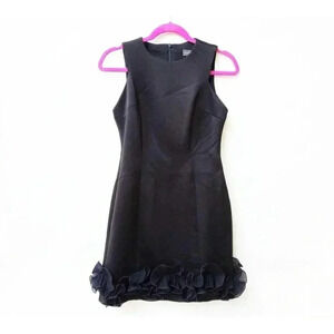 Donna Ricco Womens Black Sleeveless Dress Ruffle  Sz 4